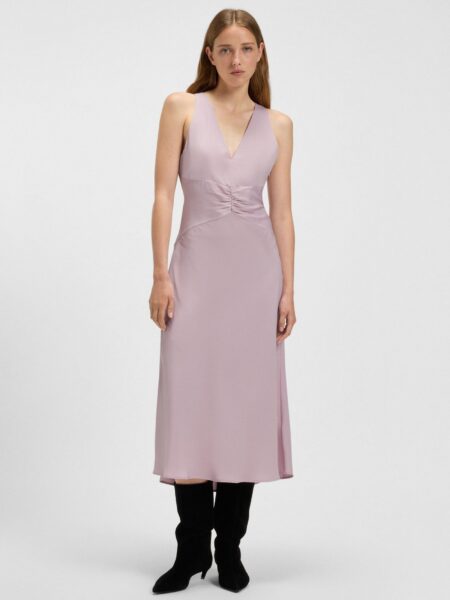 Robe BOSS en Satin Froissé à Fronces sur le Devant