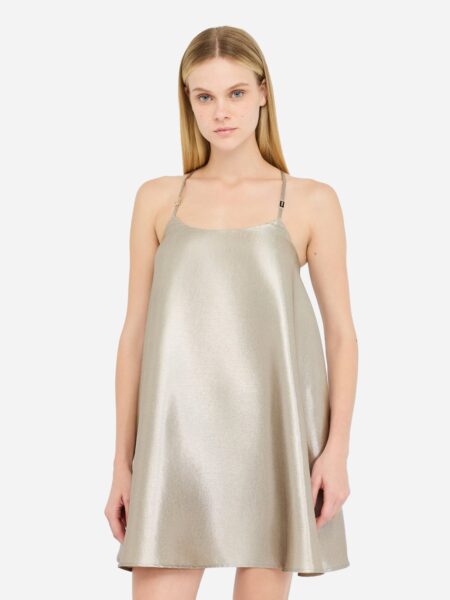 Robe LIUJO en Crêpe Lamé Or