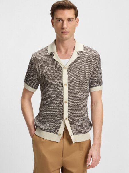 Cardigan BOSS Regular en Maille de Coton