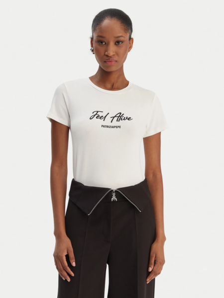 T Shirt PATRIZIA PEPE Blanc Feel Alive