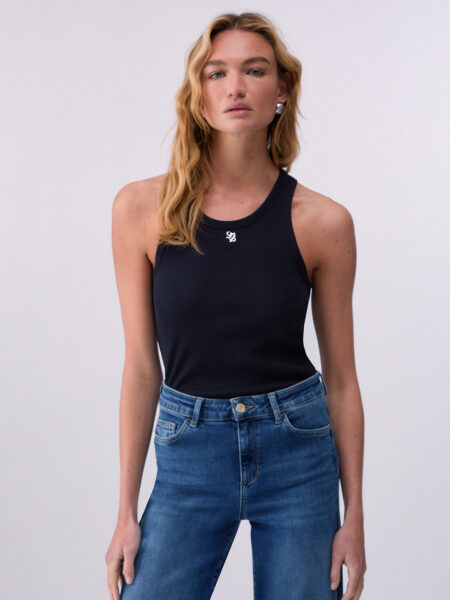 Top LIUJO avec Mini Logo Bleu Nuit