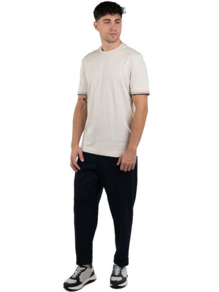 T-shirt BOSS avec bordure de couleurs blanc