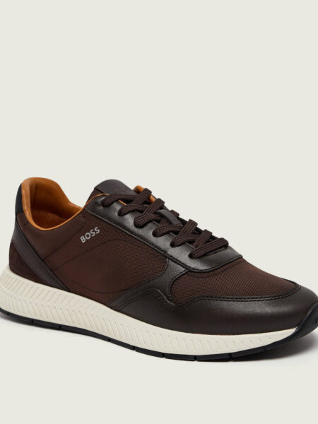 Baskets BOSS Lace Up Titanium Brown