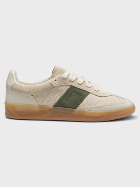 Baskets BOSS en Cuir & Cuir Suédé Beige
